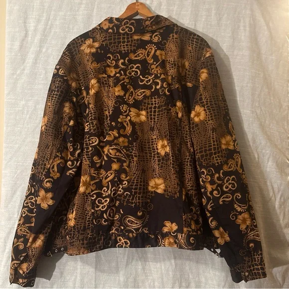 Coldwater Creek Jacket Button Up Long Sleeve Black/Gold Women’s Sz 3X NWOT - Picture 2 of 8